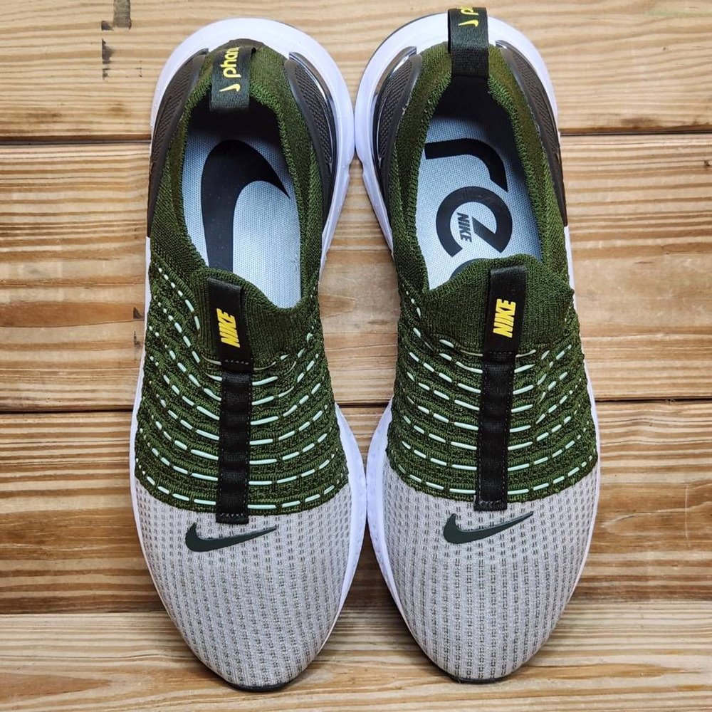 Nike Mens React Phantom Run Flyknit 2 Running Shoes Green DX2311-300 11M New - Picture 7 of 9